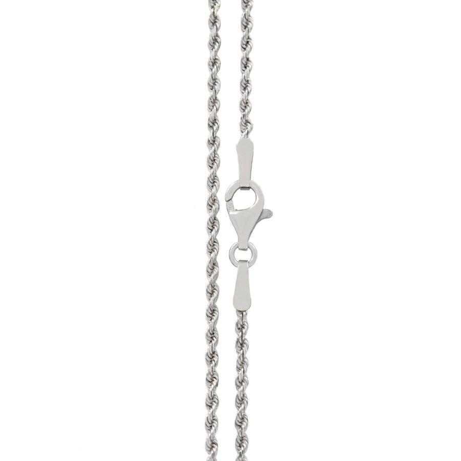 18" 1.5mm Rope Chain in White Gold