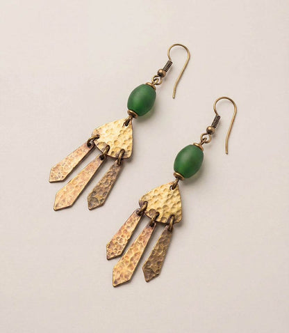 Hammered Brass Dangle Earrings