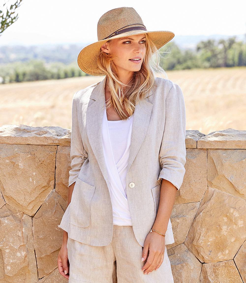 Petite Size Ruched Sleeve Jacket