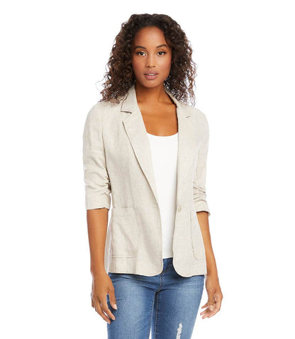 Petite Size Ruched Sleeve Jacket