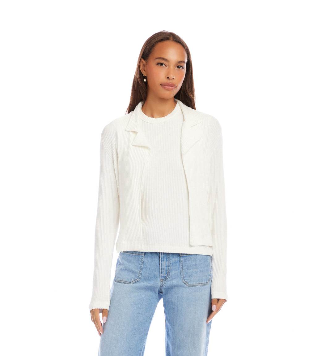 Petite Size Ribbed Jacket