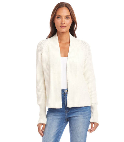 Cropped Open Front Cardigan Sweater