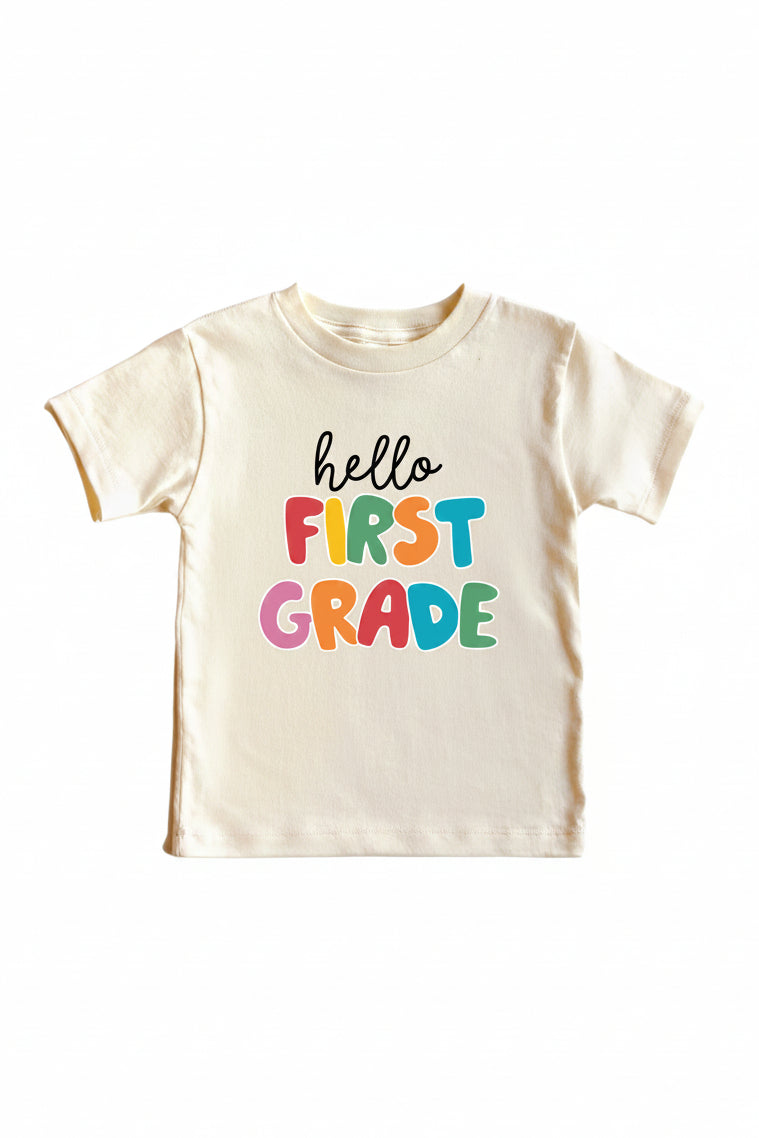 Hello New Grade Kids Graphic Tee | Natural