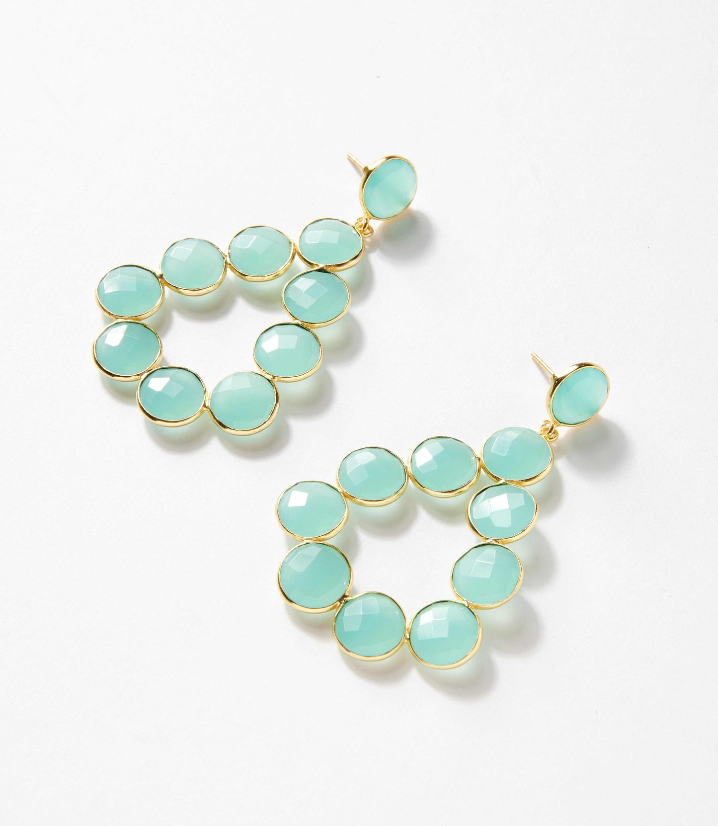 Gemstone Bezel Drop Earrings
