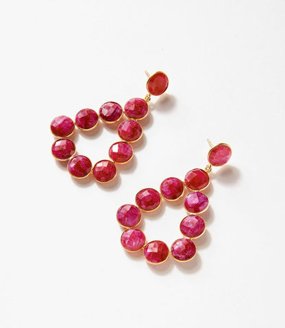 Gemstone Bezel Drop Earrings