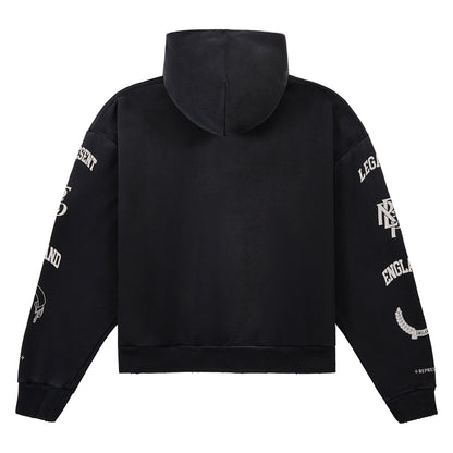 Legacy Crest Hoodie | Stained Black