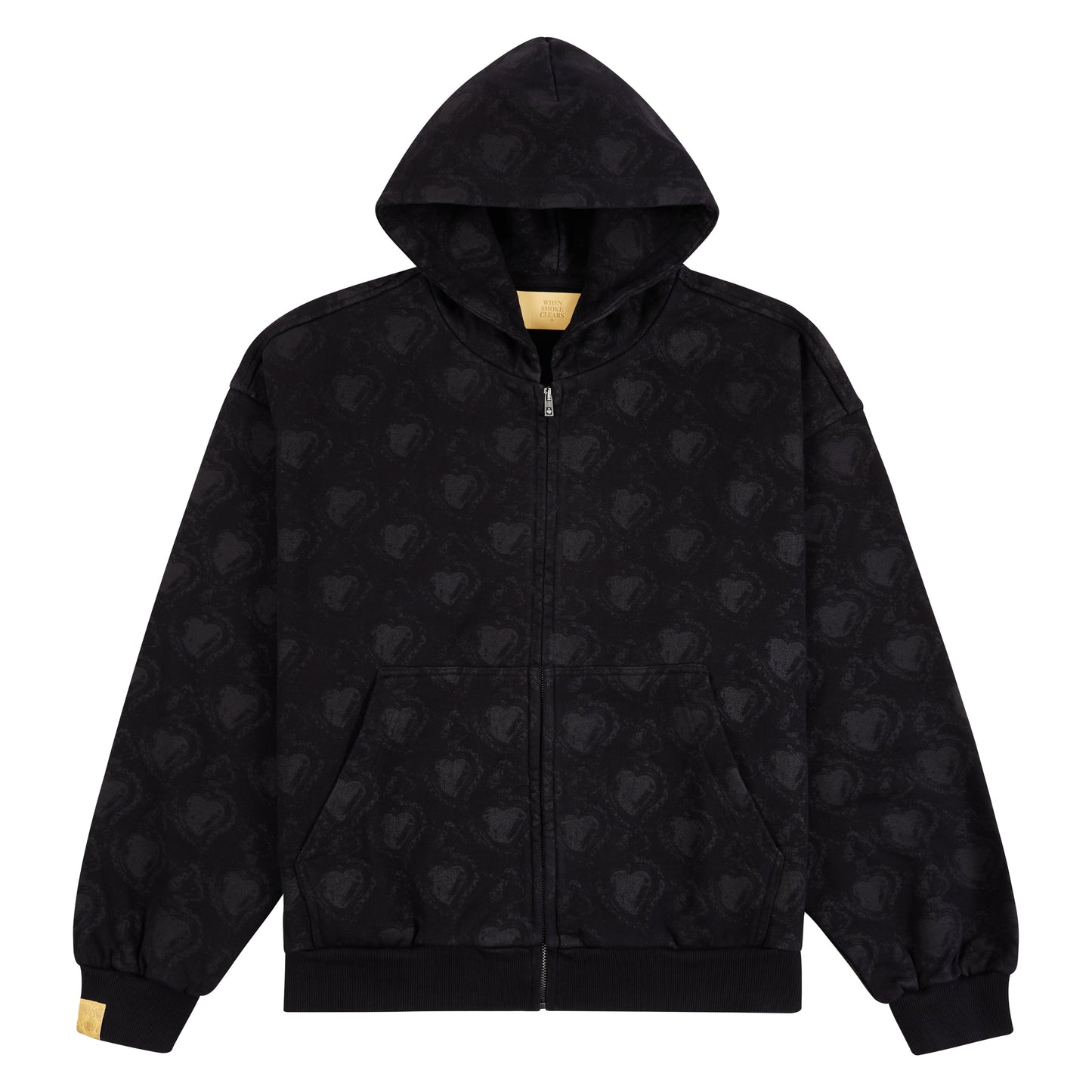 Monogram Zip Hoodie | Black