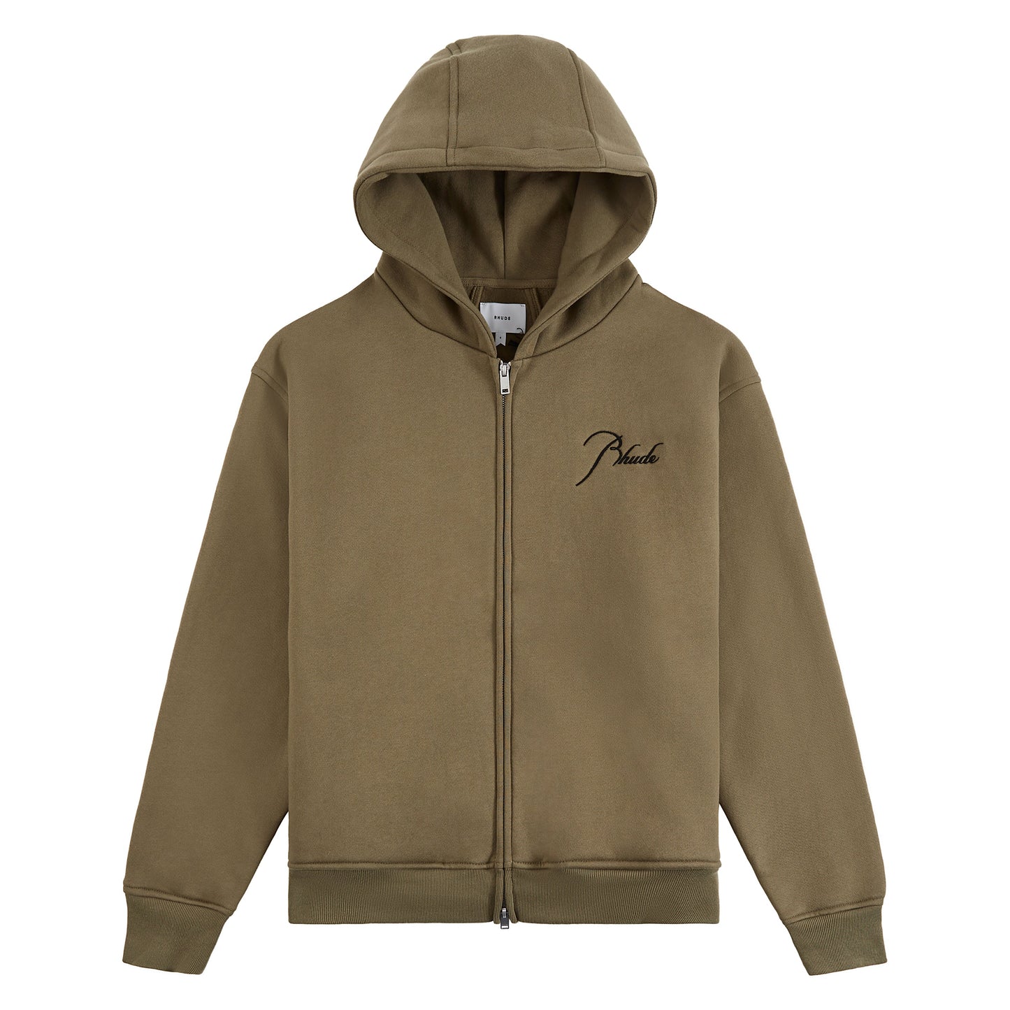 Classique Zip Up Hoodie | Moss Green/Black