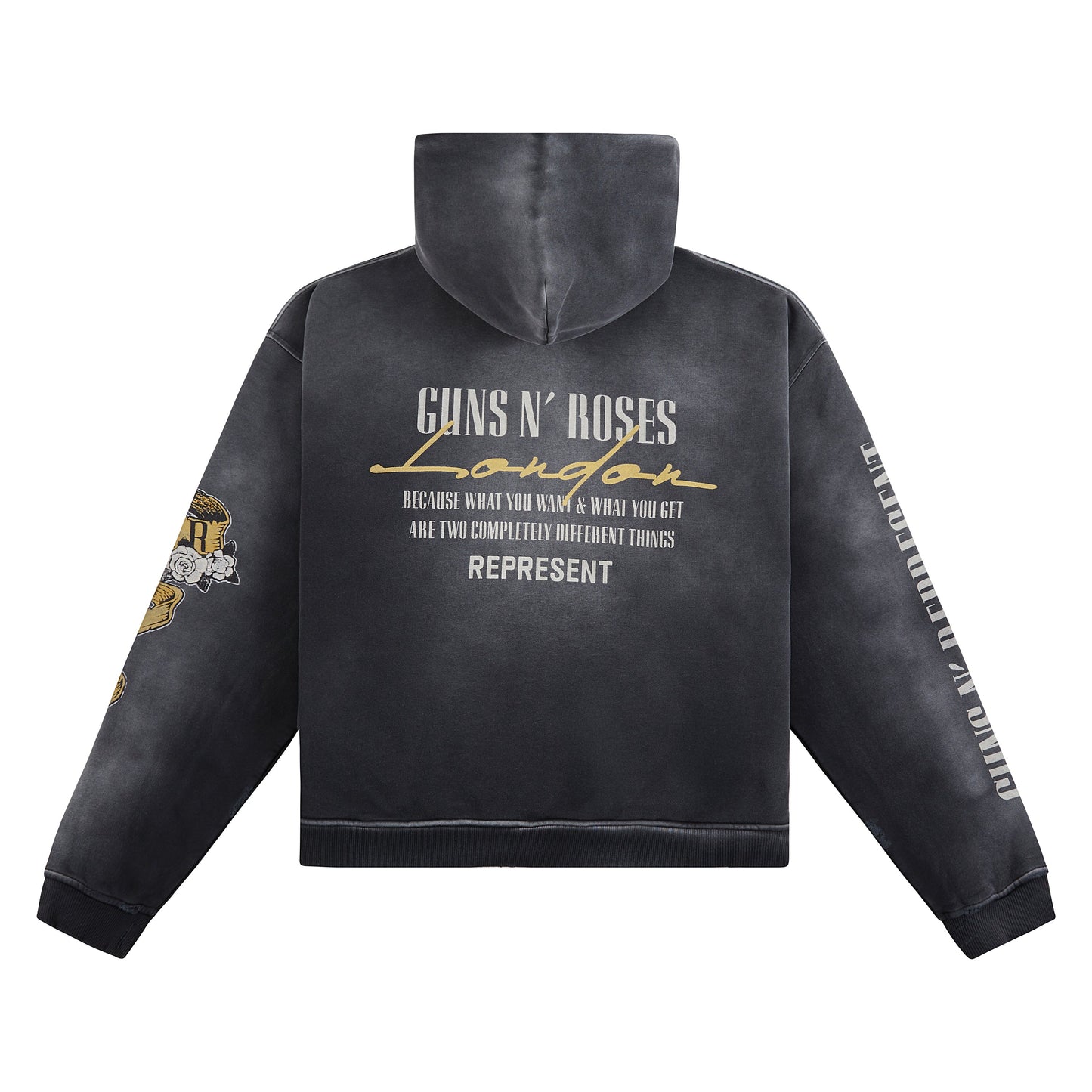 Guns N' Roses Cross Zip Hoodie | Stained Black