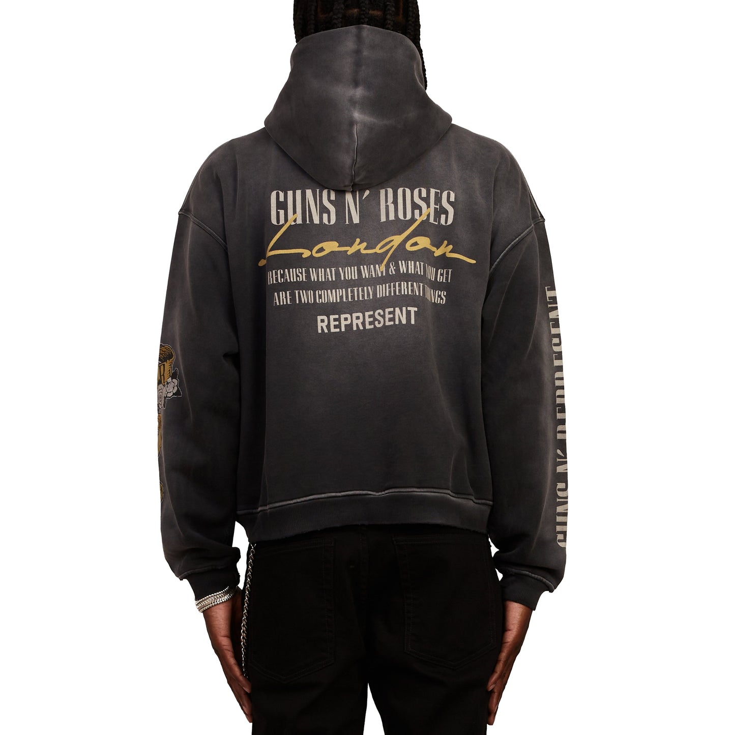 Guns N' Roses Cross Zip Hoodie | Stained Black