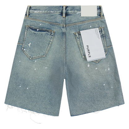 Painterly Rip Denim Short