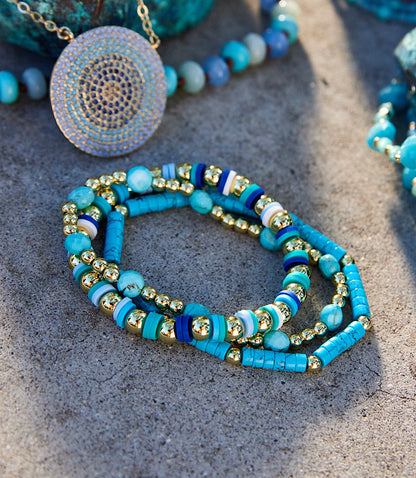 Beaded Stretch Bracelets Set Of 3