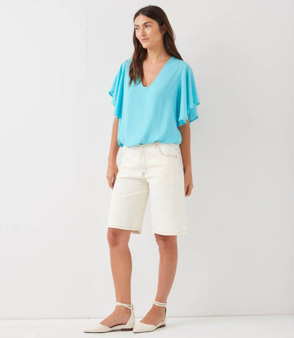 Flutter Sleeve V-Neck Top