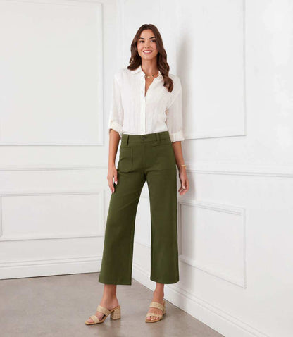 Petite Size Lauren Patch Pocket Cropped Pants