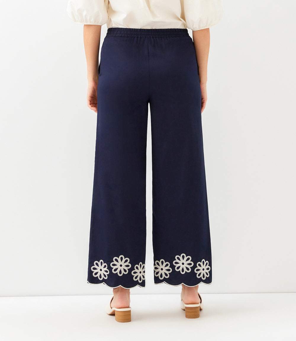 Petite Size Scallop Drawstring Pants