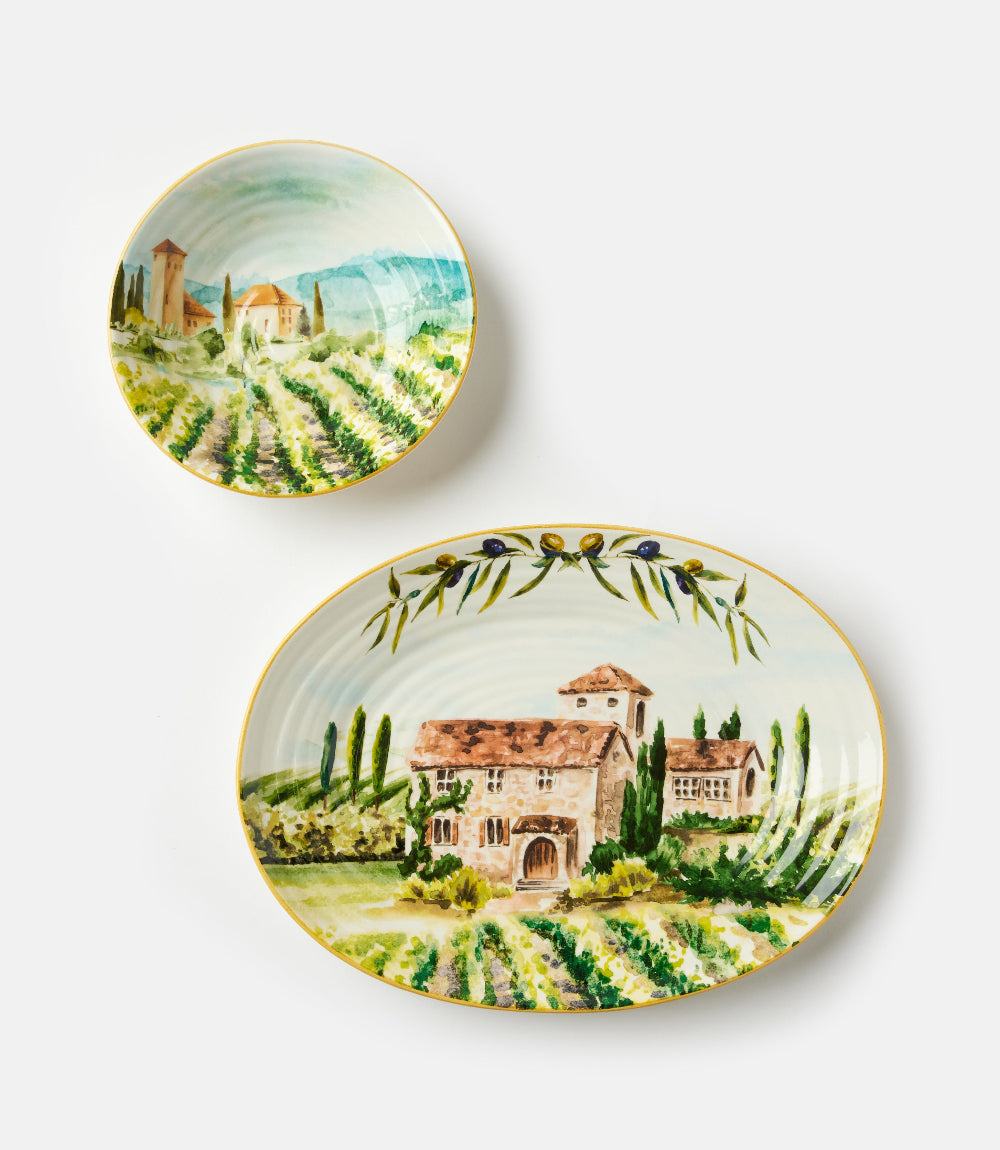 Tuscany Ceramic Oval Serving Platter