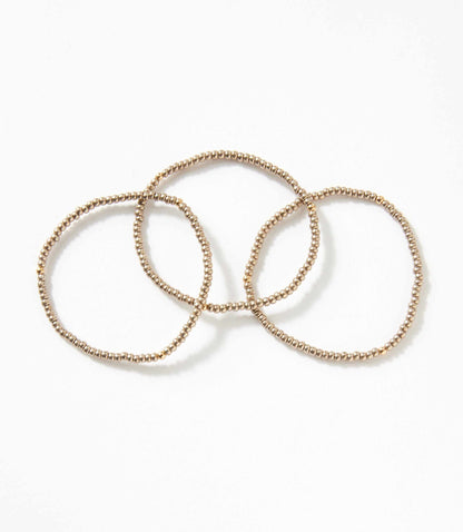 Beaded Crystal Bracelets, Set Of 3