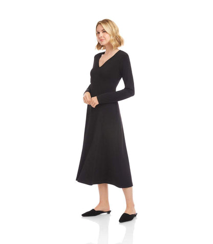 Kate V-Neck Midi Travel Jersey Dress