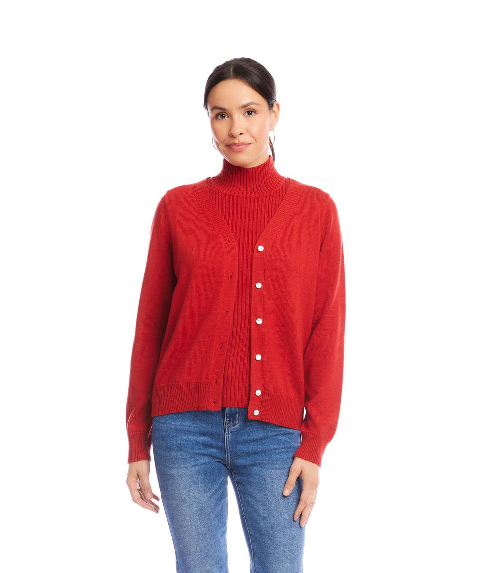 V-Neck Cardigan Sweater