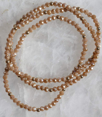 Beaded Crystal Bracelets, Set Of 3