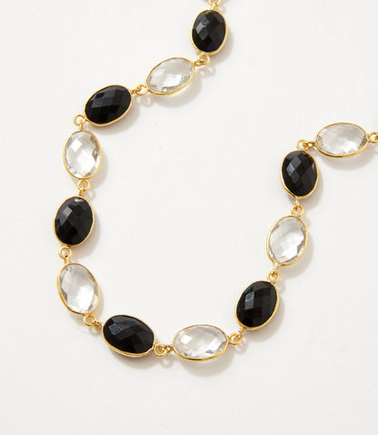 Black And White Station Necklace