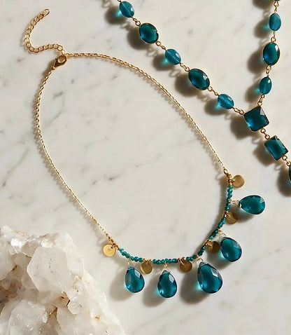 Teal Topaz Statement Necklace