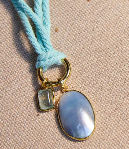 Pearl And Gemstone Cord Necklace