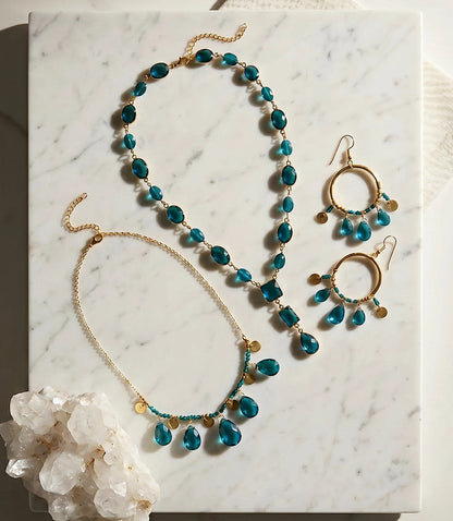 Teal Topaz Statement Necklace
