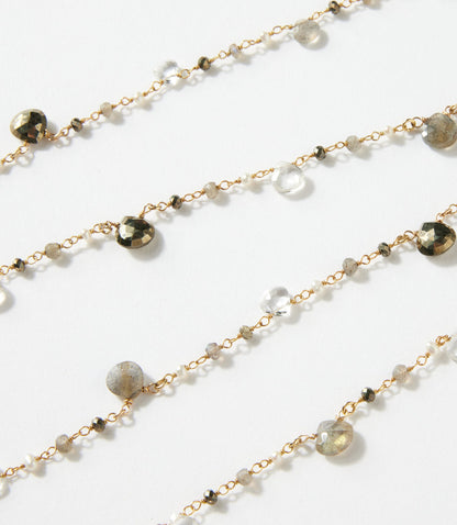Long Beaded Gemstone Necklace