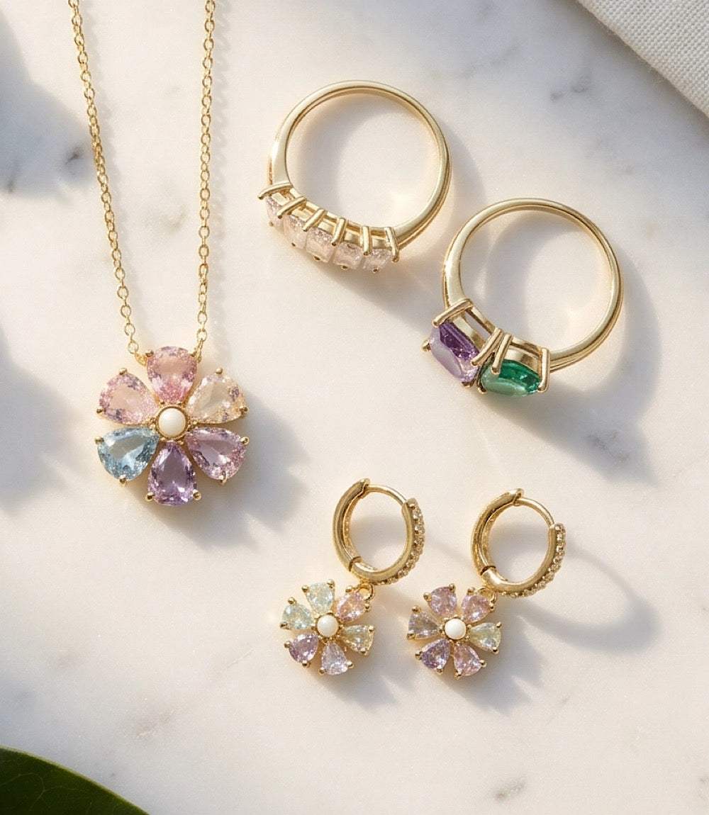 Crystal Pinwheel Earrings