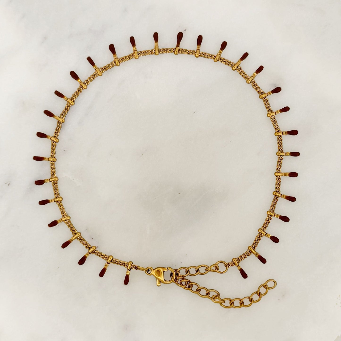 Brown tassels anklet