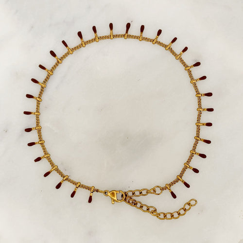 Brown tassels anklet