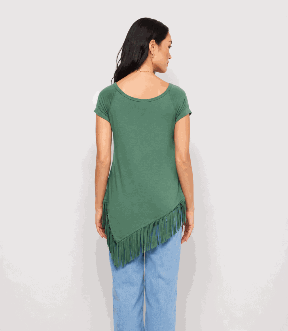 Angled Fringe Top