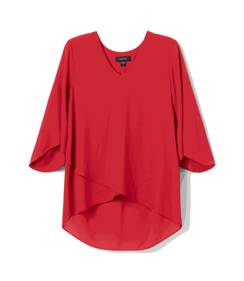 Plus Size Bracelet Sleeve Asymmetric Top
