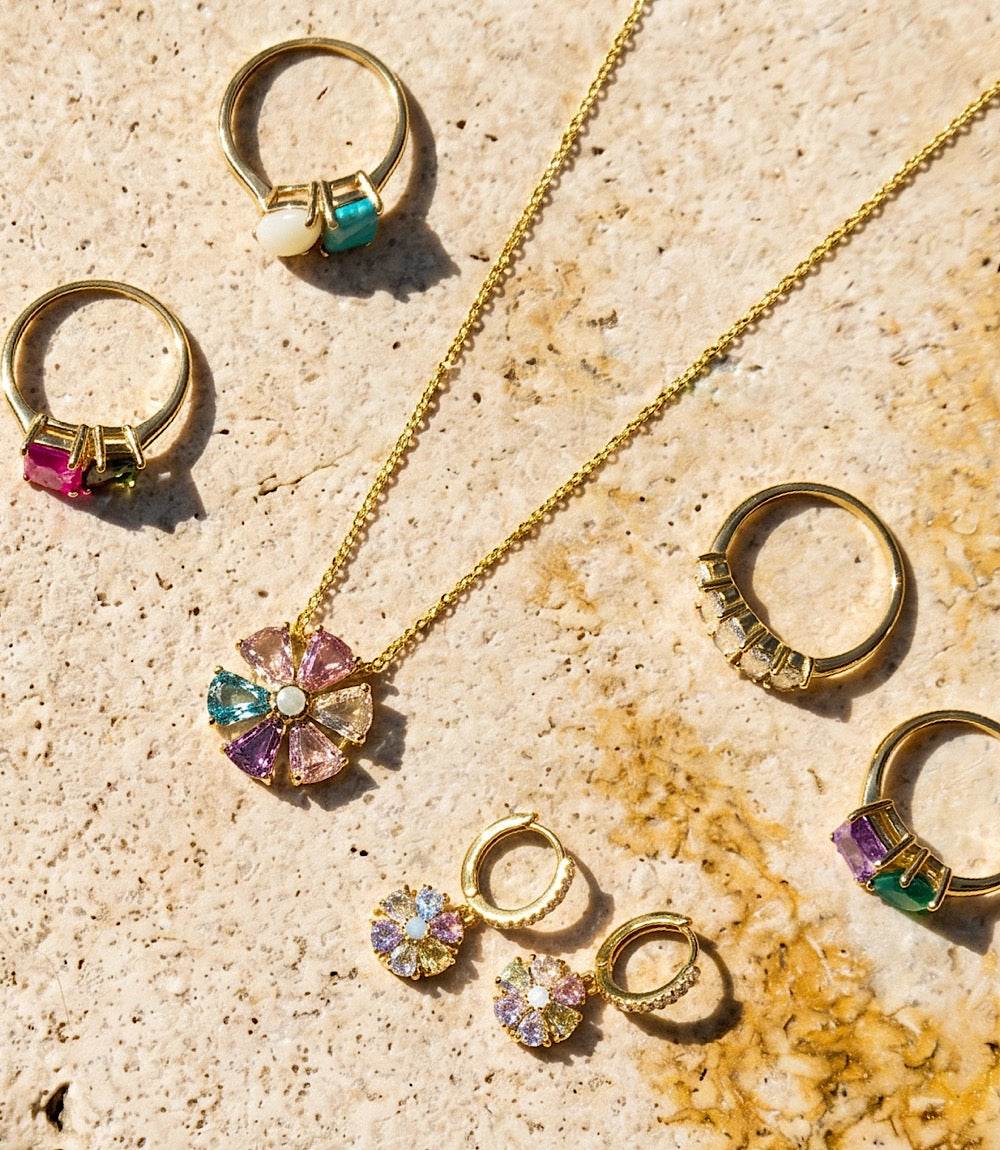 Crystal Pinwheel Earrings