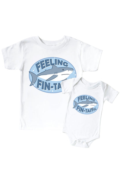 Feeling Fin-Tastic Graphic Bodysuit & Kids Tee | White