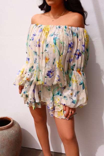 Spring Fling Flared Mini Dress - Floral Multi
