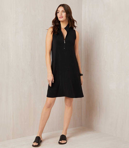 Sleeveless Zip-Up Travel Jersey Dress