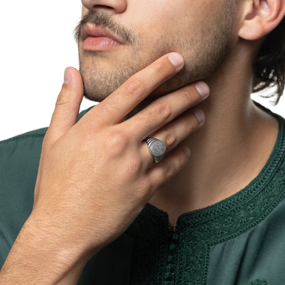 "Walk to Me, and I'll run to you" Medallion Ring | Men