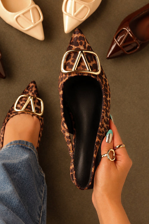 Violet Slingback Flats - Leopard