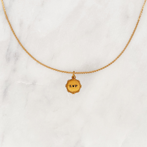 Necklace Engrave Boho Coin