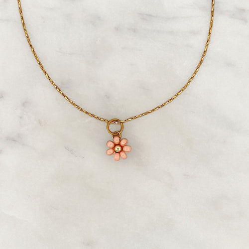Necklace Flower Coral Beads