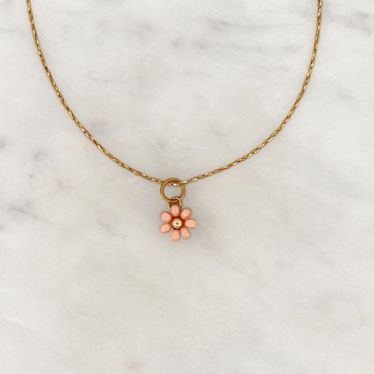 Necklace Flower Coral Beads