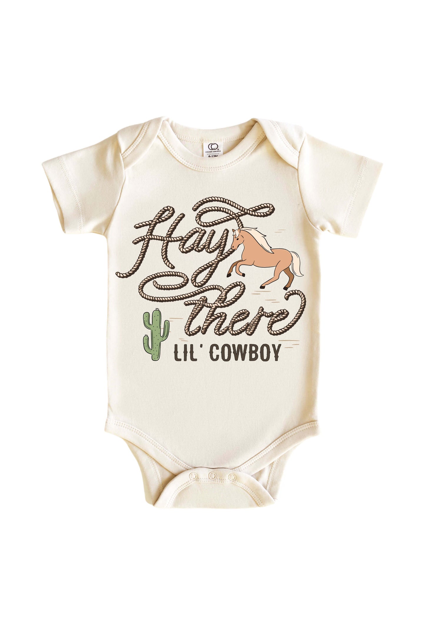 Hay There Lil' Cowboy Graphic Bodysuit & Kids Tee | Natural