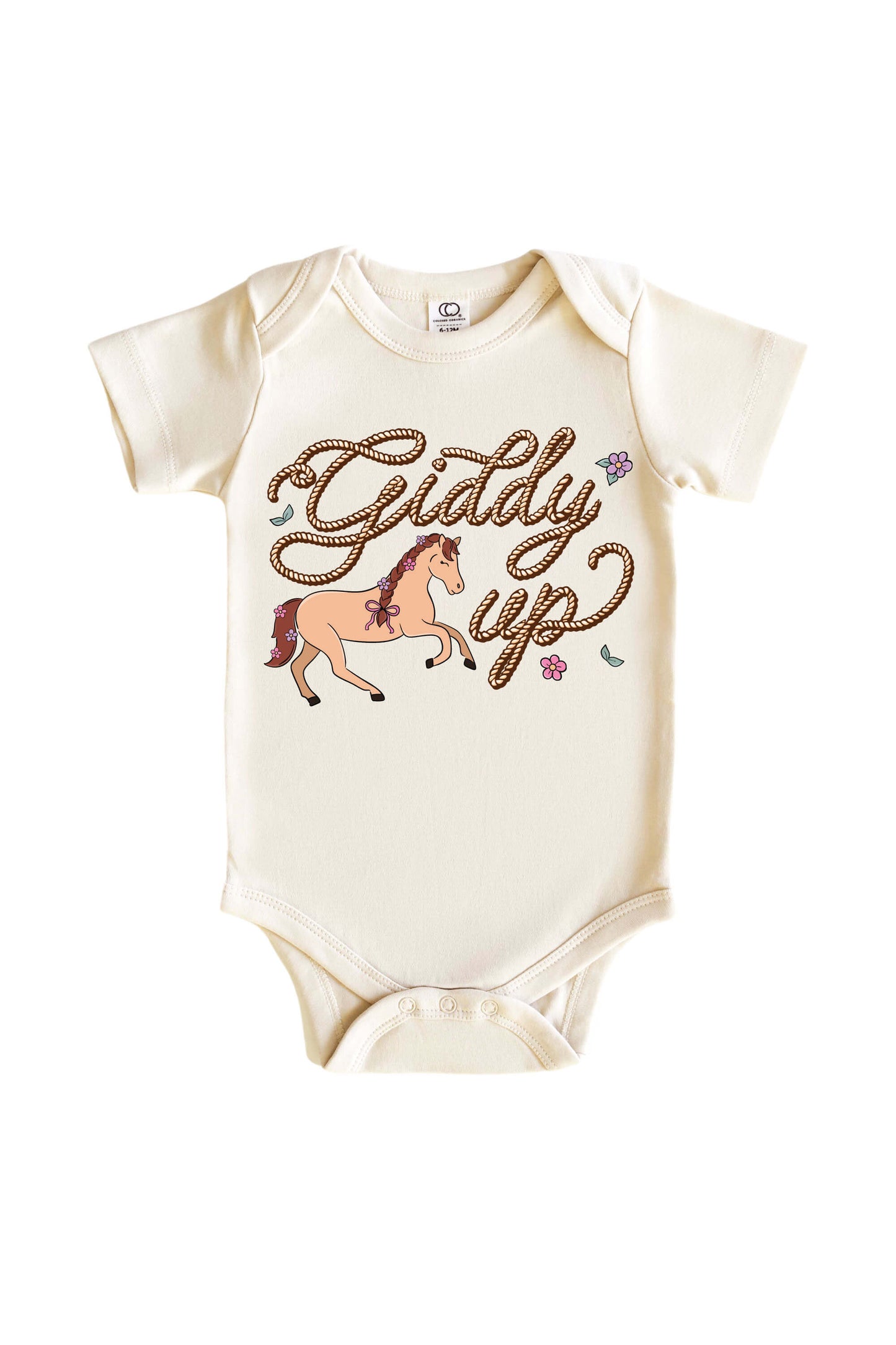 Giddy Up Pink Graphic Bodysuit & Kids Tee | Natural