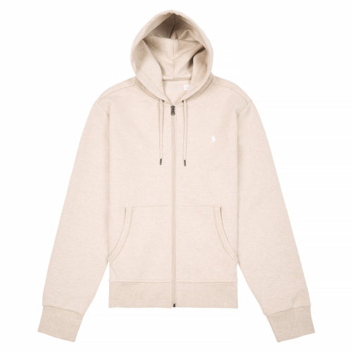 Double-Knit Full Zip Hoodie | Beige Heather