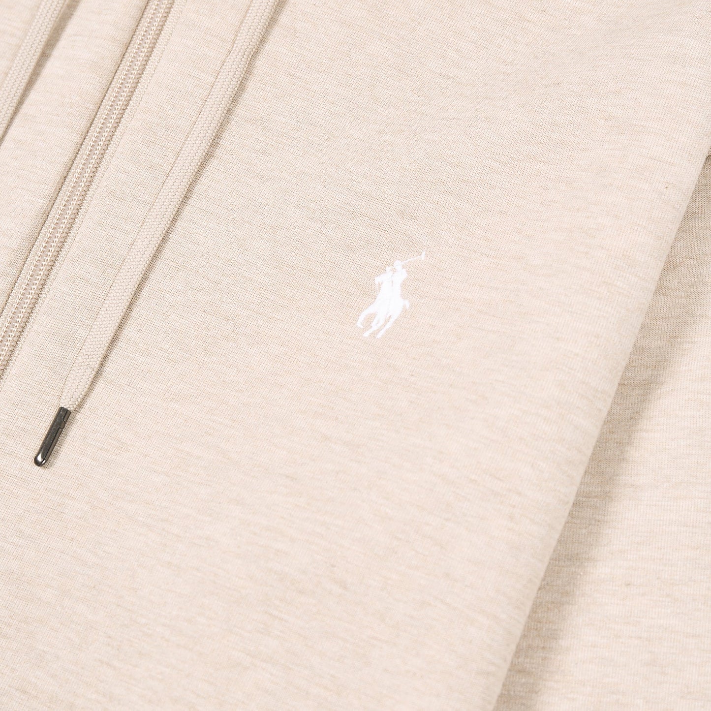 Double-Knit Full Zip Hoodie | Beige Heather