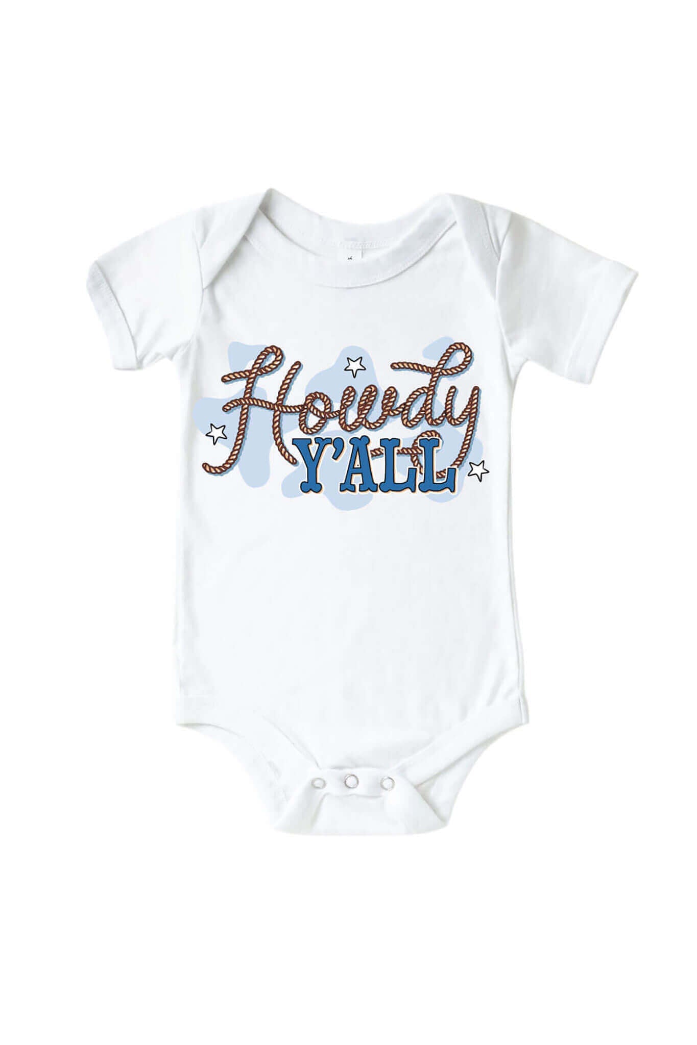 Howdy Y'all Blue Graphic Bodysuit & Kids Tee | White