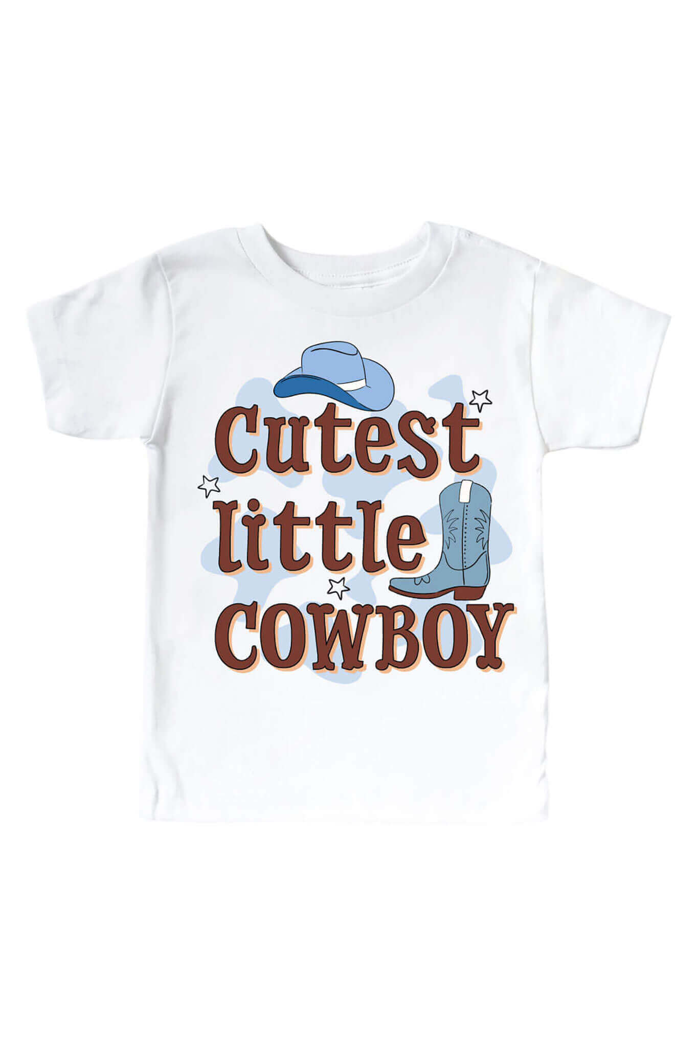 Cutest Little Cowboy Graphic Bodysuit & Kids Tee | White