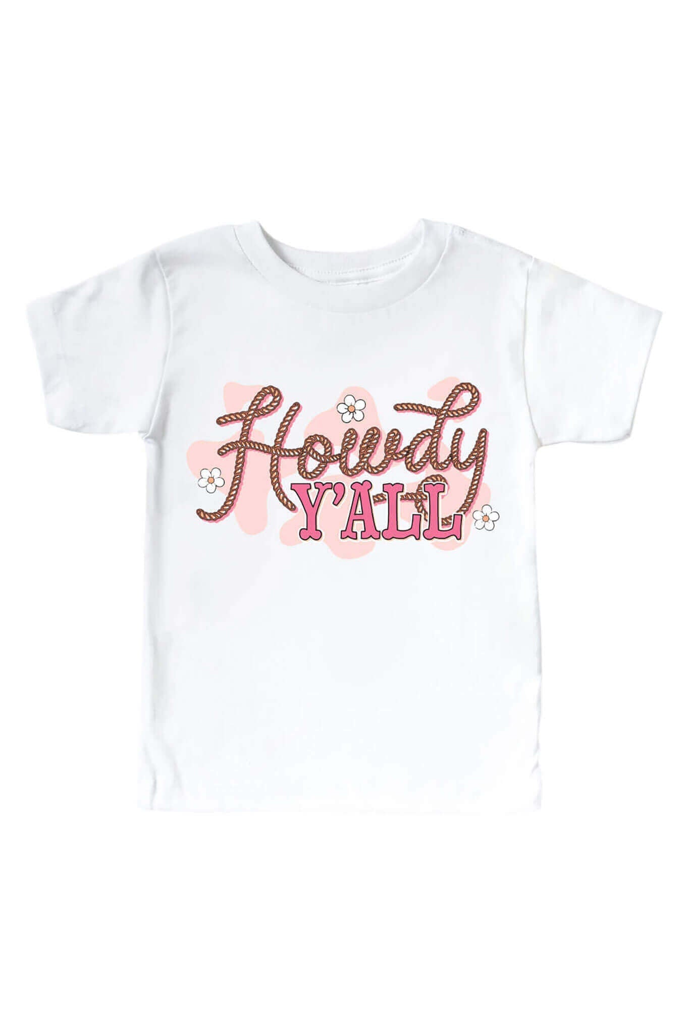 Howdy Y'all Pink Graphic Bodysuit & Kids Tee | White